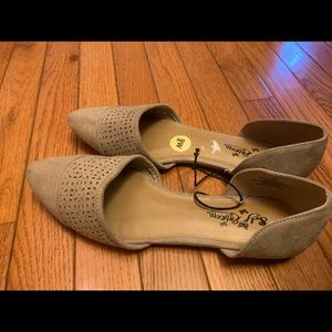 New , never worn suede D’orsay flats.